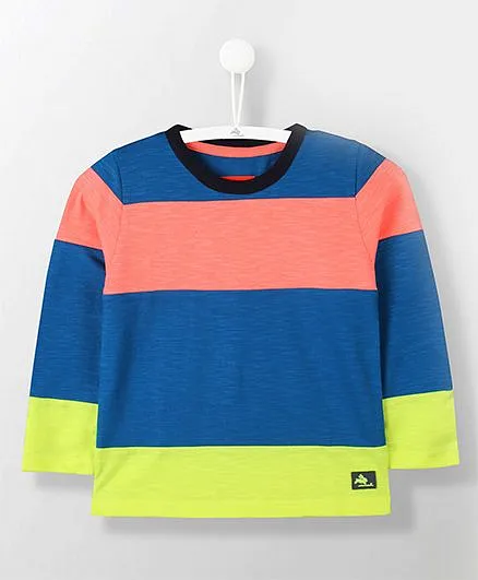 Cherry Crumble by Nitt Hyman Crew Neck T-Shirt - Blue Peach
