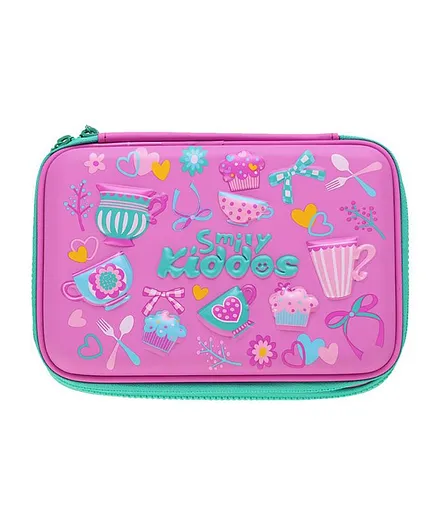 Smilykiddos Double Compartment Pencil Box - Pink