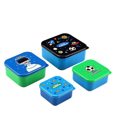 Smilykiddos Multipurpose container Pack of 4- Blue Green & Black
