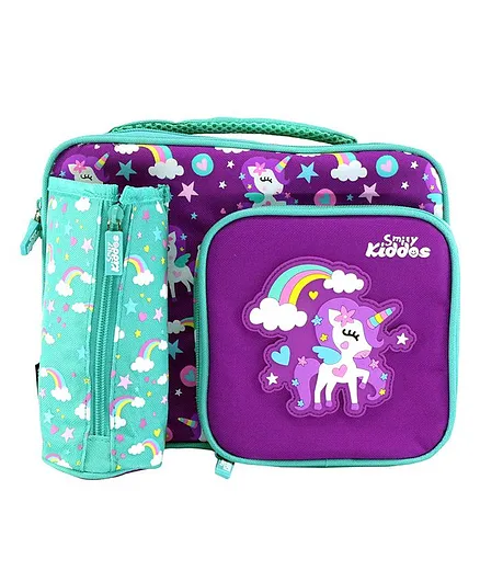 SmilyKiddos Multi Compartment Lunch Bag Unicorn Print - Purple
