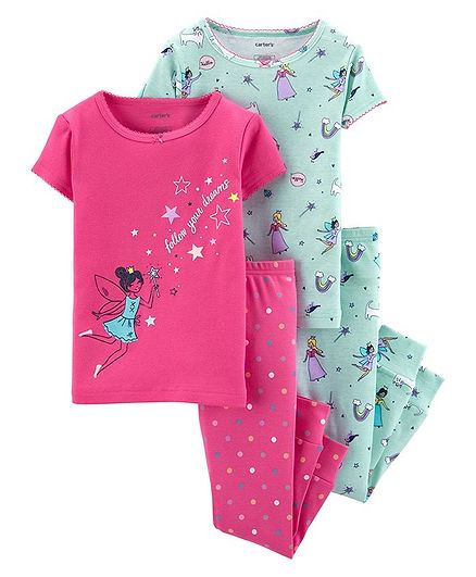 Carter's 4-Piece Fairy Snug Fit Cotton PJs - Multicolor