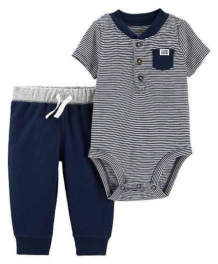 Carter's 2-Piece Henley Bodysuit Pant Set - Navy Blue
