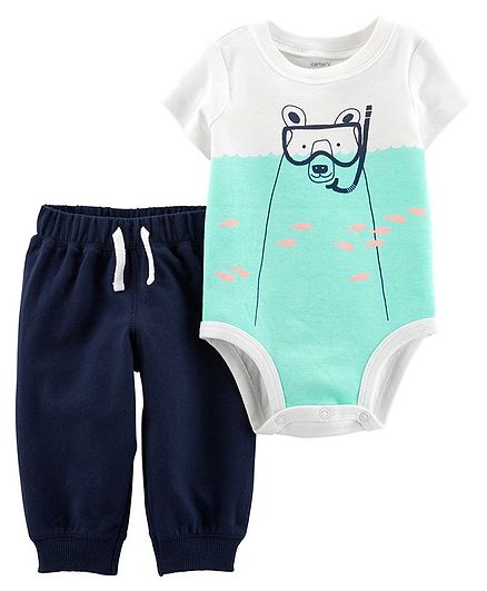 Carter's 2-Piece Polar Bear Bodysuit Pant Set - White Blue