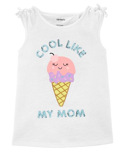 Carter's Ice Cream Tulip Back Slub Tank - White