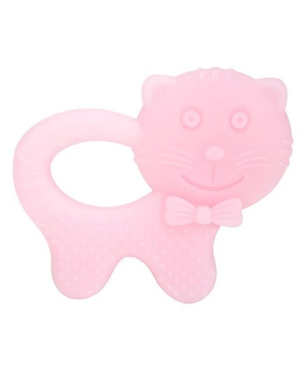 Mee Mee Multi-Textured Kitty Shaped Silicone Teether - Pink