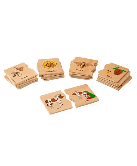 Eduedge Wooden Animal Use Matching Educational Toy - Multicolor