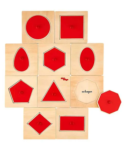 Eduedge Wooden Shapes Knob Puzzle - 10 Pieces