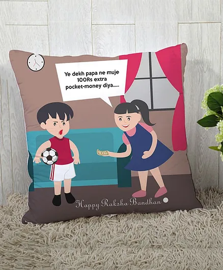 Stybuzz Raksha Bandhan Rakhi Gift Cushion Cover - Multicolor