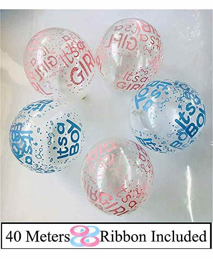 Amfin Baby Shower Balloons Pink Blue - Pack of 104