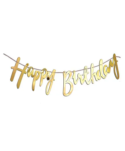 Shopperskart Happy Birthday Banner - Golden