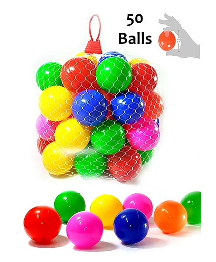 Eevovee Plastic Play Balls Pack of 50 - Multi Colour