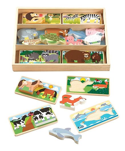 Melissa and Doug Animal Picture Board Puzzle - Multicolour