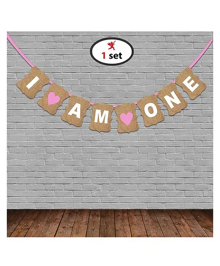 Party Propz First Birthday Banner - Brown
