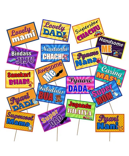 Party Propz Baby Shower Photobooth Props Multicolour - 18 Pieces