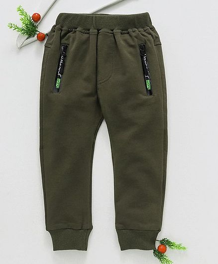 Menga Wa Solid Full Length Track Pants - Green