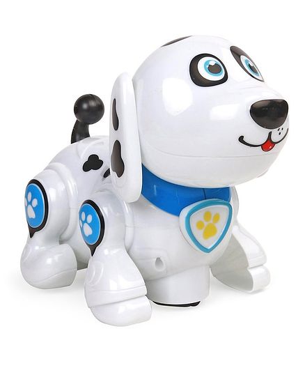Battery Operated Doggy With Light & Music - Blue & White