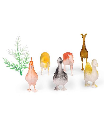 Birds & Animals Figurine Set of 6 - Multicolour