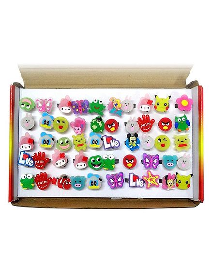 Party Propz Finger Ring With LED Lights Multi Colour - 36 Pieces