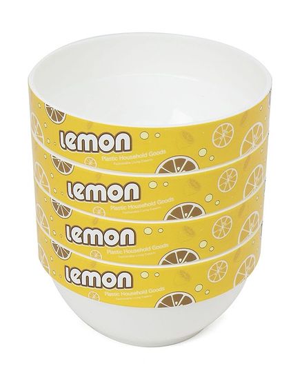 Lemon Print Baby Bowl Yellow - Pack of 4