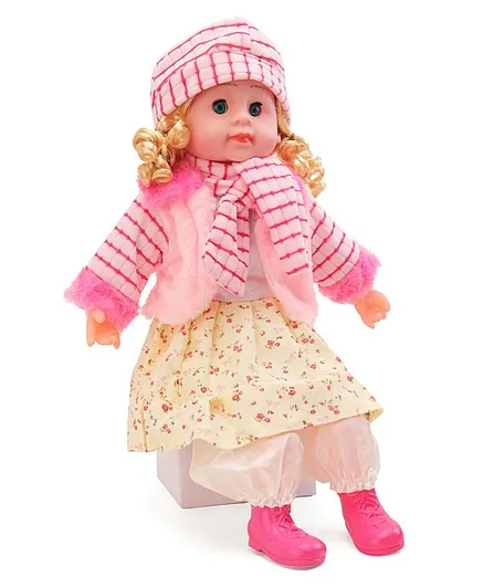 Smiles Creation Musical Fashion Doll With Jacket & Cap Light Pink - Height 52.5 cm