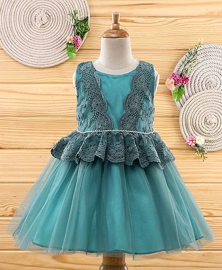 Amigo 7 Seven Pearls Embellished Sleeveless Dress - Blue