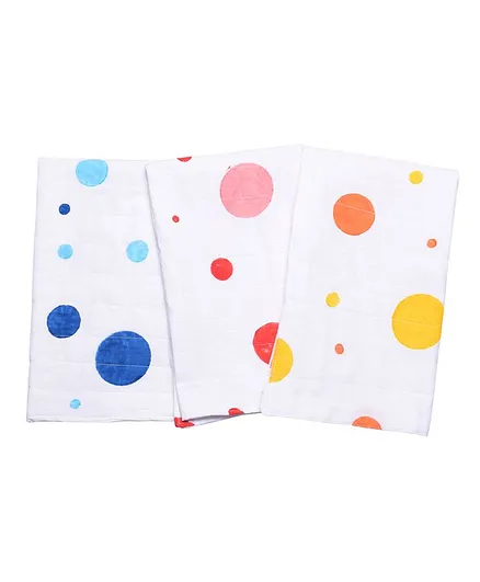 MK Handicrafts Polka Dot Cotton Quilts Pack of 3 - Multicolour