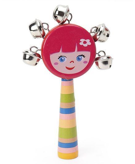 Alpaks Girl Shaped Gungroo Rattle Toy (Colour & Design May Vary)