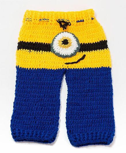 Knits & Knots Woolen Full Length Bottom - Blue & Yellow