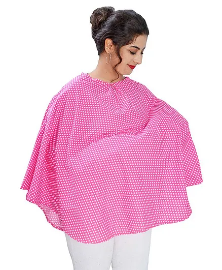Mum's Caress Premium Feeding Cover Polka Print - Pink