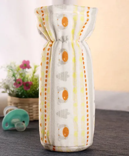 Babyhug Feeding Bottle Cover Bear Print Large - Off White