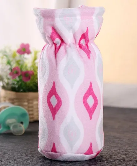 Babyhug Feeding Bottle Cover Ogee Print Medium - Pink
