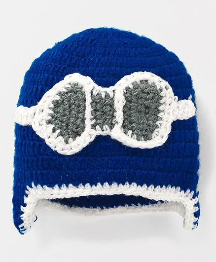 MayRa Knits Pilot Cap - Blue
