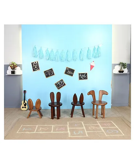 Arcedo Tom & Jerry Themed Wooden Pluto Chair - Brown