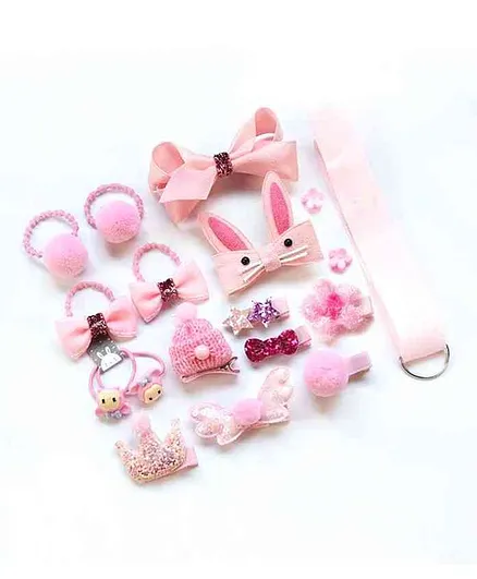 BabyMoon Photo Prop Head Accessory Set Pink - 18 Pieces