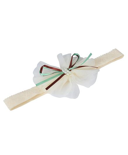 Funkrafts Headband With Pearl Detailing - Cream