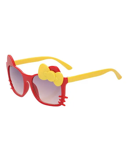Kidofash Bow Cat Sunglasses - Red & Yellow