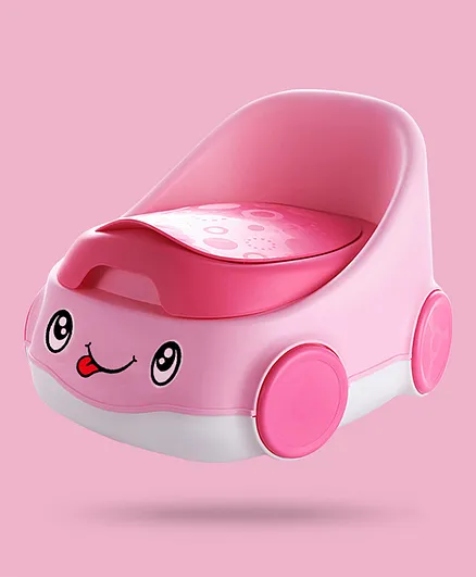 Car Shape Potty Chair With High Backrest - Pink