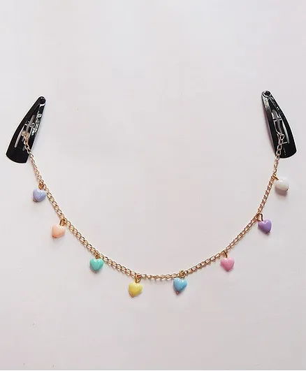 Lime By Manika Hearts Crown Chain Clip - Multicolour