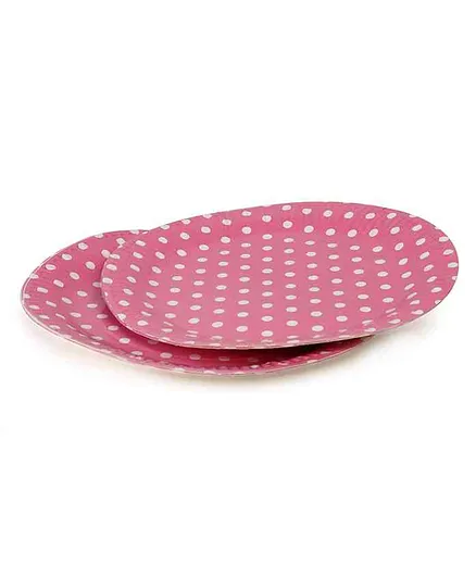 B Vishal Polka Dots Paper Plates Pink - Pack of 10