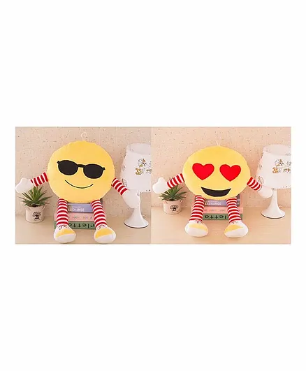 Frantic Smiley Plush Cushion With Hands & Legs Yellow - Pack of 2