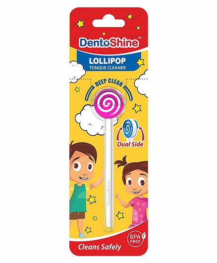 DentoShine Doraemon Lollipop Tongue Cleaner - Pink