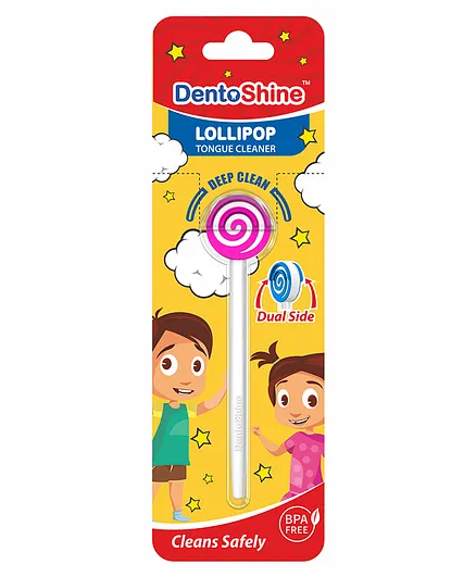 DentoShine Doraemon Lollipop Tongue Cleaner - Pink