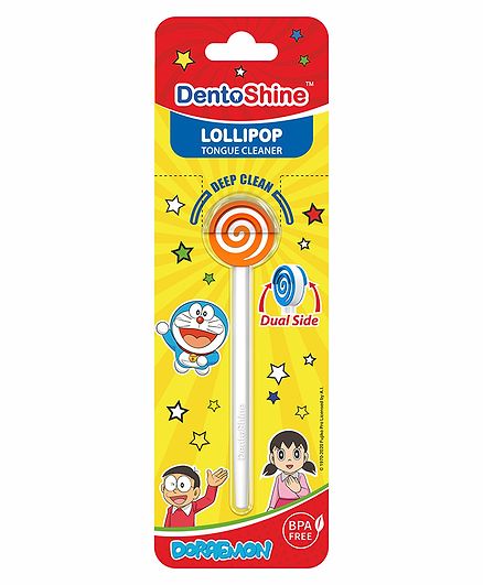 DentoShine Doraemon Lollipop Tongue Cleaner - Orange