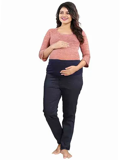 Mamma's Maternity Full Length Maternity Trouser - Blue