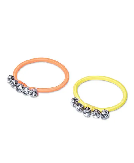 Little Hip Boutique Embellished Rubber Band - Orange & Yellow