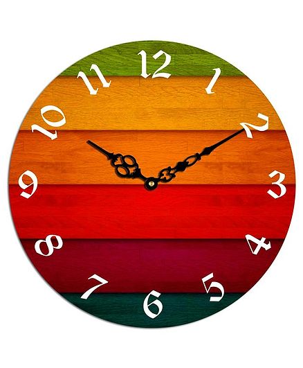 Studio Shubham Gradient Wooden Wall Clock - Multicolour