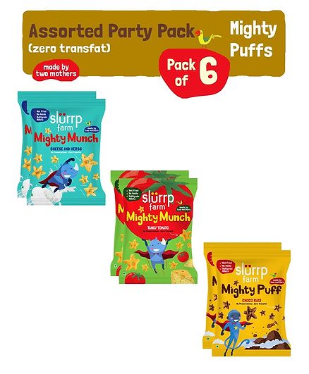 Slurrp Farm Mighty Munch Assorted Party Pack - Pack of 6