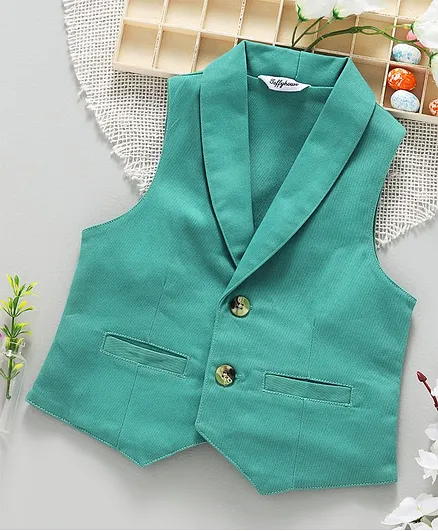 ToffyHouse Party Wear Waistcoat - Green