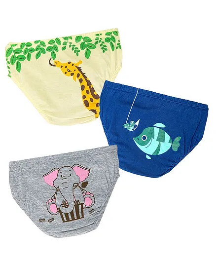 Plan B Lunchtime Briefs Pack of 3 - Yellow Grey Blue