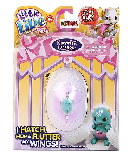 Little Live Pets Dragon Toy - White & Green